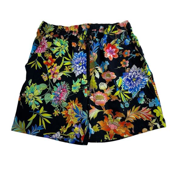 Johnny Was Ocean Mens M Medium Swim Trunks Board Shorts Floral Mesh Lined Resort - Picture 1 of 12